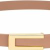 YooAi Womens Leather Belt Skinny Waist Belt For Dresses Jeans Pants With Gold Buckle | Belts