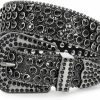 XZQTIVE Xzqtive Men Women Rhinestone Belt Western Cowgirl Cowboy Vintage Bling Crystal Diamond Studded Leather Belt For Jean Pants | Belts