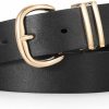 JASGOOD Jasgood Women Leather Belt For Jeans Pants Gold Buckle Lady Casual Dress Waist Belt | Belts