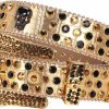 TINIDI Tinidi Western Men Women Rhinestone Belts Bling Crystal Skulls Studded Leather Belt For Pants Jeans | Belts