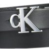 Calvin Klein Calvin Klein Women'S Ck Jeans Monogram Plaque Buckle Casual Leather Skinny Belt For Jeans, Trousers And Dresses | Belts