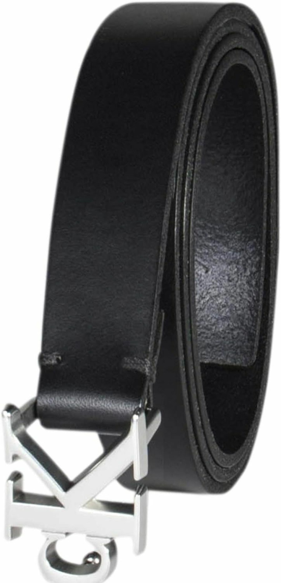 Calvin Klein Calvin Klein Women'S Ck Jeans Monogram Plaque Buckle Casual Leather Skinny Belt For Jeans, Trousers And Dresses | Belts