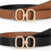 TRIWORKS Reversible Leather Belt For Women With Gold Buckle Ladies Leather Belt For Jeans Pants | Belts