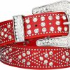 LCG LUCHENGYI Women Rhinestone Belt, Bling Y2K Western Cowgirl Men Cowboy Leather Studded Belts For Jeans Pants | Belts