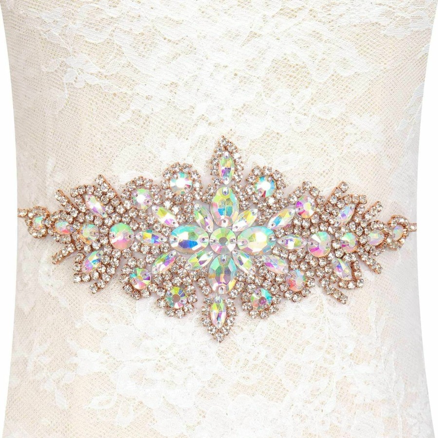 Pardecor Pardecor Crystal Belt Wedding Rhinestone Applique Glitter Dress Belts Beaded Bridal Sash Wedding Belt Bridal Belt… | Belts