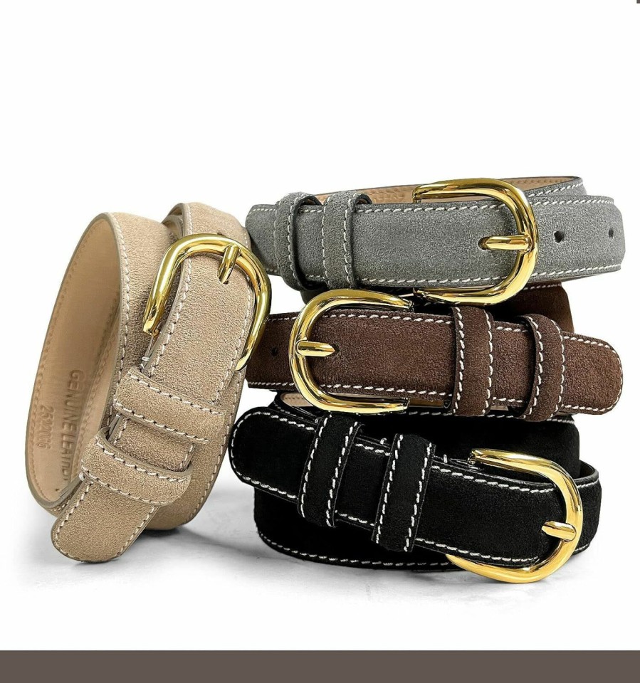 Cowboy Craft Women'S Leather Belt Fashion Genuine Suede Leather Belts For Jeans Dress Or Ratchet Belt 1"(25Mm) Wide | Belts