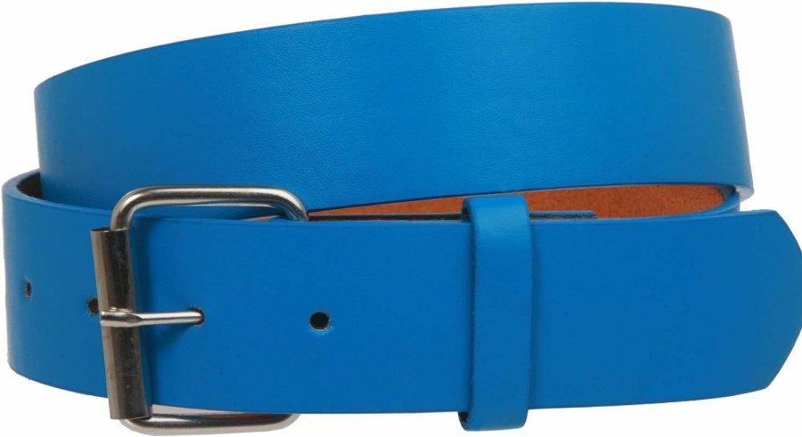 beltiscool 1 1/2" (38Mm) Snap On Plain Leather Jean Belt With Roller Buckle | Belts