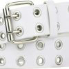 macoking Grommet Leather Belts For Women, Black Belt Women Men With Double Studded Holes | Belts