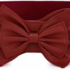 Allegra K Allegra K Women Bowtie Ornament Press Stud Button Elastic Waist Cinch Belt | Belts