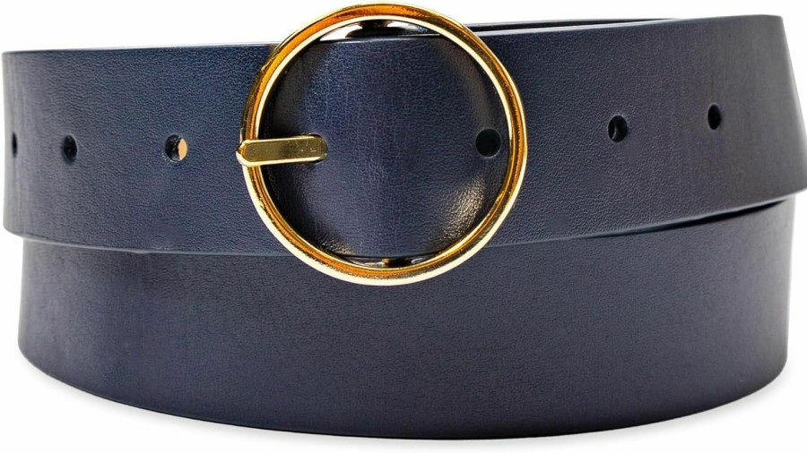 Cole Haan Cole Haan Women'S Two-In-One Reversible Circular Centerbar Buckle Leather Fashion Dress Belt For Jeans, Trousers And Dresses | Belts