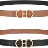 C O E CESCOSI Cescosi Women Reversible Leather Belt For Jeans Pants Gold Buckle Ladies Fashion Belt | Belts