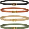 GLITZALL Glitzall 4 Pack Gold Belts For Women, Ladies Fashion Waist With Gold Buckle, Womens Pu Leather Belt | Belts