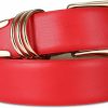 RISANTRY Women'S Leather Belts For Jeans Dresses, Black Leather Waist Belt Fashion Ladies Belts With Gold Buckle | Belts