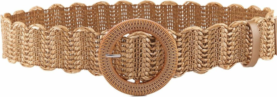 Ayliss Ayliss Straw Woven Elastic Stretch Waist Belt Fashion Women Skinny Dress Belt Waist Dress Band Straw Woven Bohemian Belt | Belts