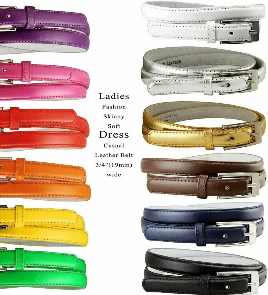 Belts.com Women'S Dress Skinny Fashion Belts Genuine Leather 3/4" (19Mm) And 1" (25Mm) Wide | Belts