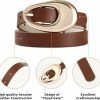 RISANTRY Genuine Leather Belt For Women Brown Leather With Smooth Oval Gold Metal Buckle Luxury Casual Fashion Belts | Belts