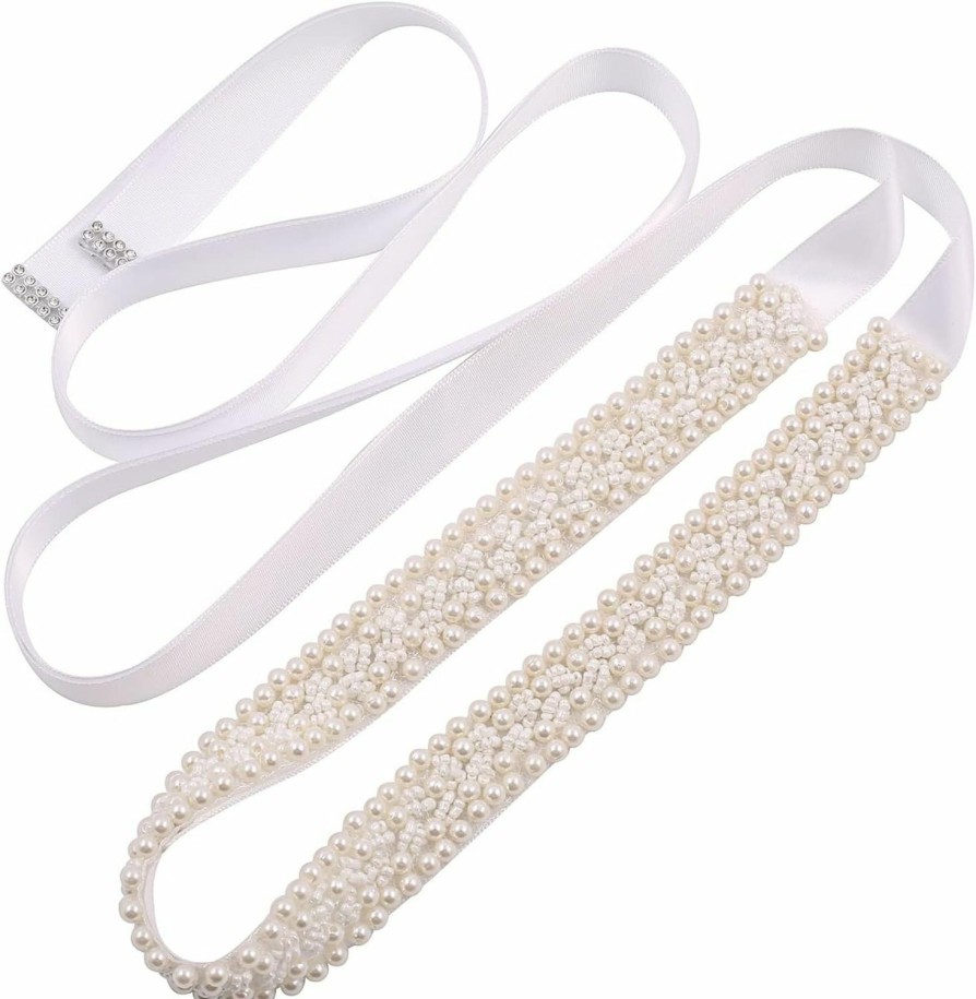 Fubney Fubney Pearl Bridal Belt Handmade Wedding Sash Belts Bride Belt And Sash For Wedding Decoration | Belts