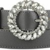 RISANTRY Womens Belts For Jeans Leather Belt With Rhinestone Buckle Ladies Casual Belts For Pants Dresses | Belts