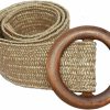 FGECHENGO Womens Wide Elastic Stretch Waist Belts Braided Cinch Belt Waistband With Round Wooden Buckle For Coat Dress Jeans | Belts