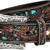 ARIAT Ariat Women'S Turquoise Inlay Floral Bling Belt | Belts