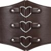 JKEEMI Women Corset Belt Metal O-Ring Heart-Ring Wide Elastic Waspie Waist Belt For Daily Cosplay Halloween Costumes | Belts