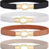 XZQTIVE Xzqtive 3 Pieces Women Wide Waist Belt For Dress Sweater Fashion Elastic Stretch Waistband With Gold Circle Hook Buckle | Belts