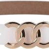 MoYoTo Women'S 2.8Cm Wide Leather Belt Fashion Gold Buckle Belts For Jeans Dresses Ladies Waist Belt | Belts