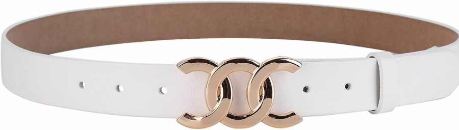 MoYoTo Women'S 2.8Cm Wide Leather Belt Fashion Gold Buckle Belts For Jeans Dresses Ladies Waist Belt | Belts