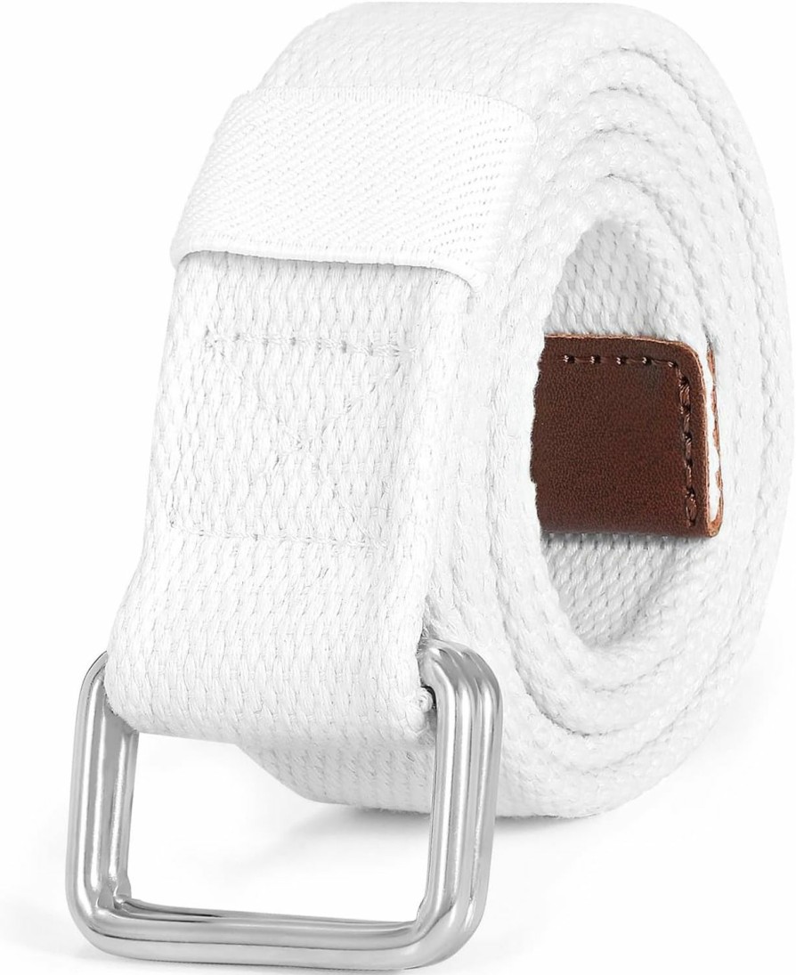 XZQTIVE Xzqtive 2 Pack 1 Pack Canvas Belts For Men Women Web Belt Casual Cloth Belt With Double Ring Buckle | Belts