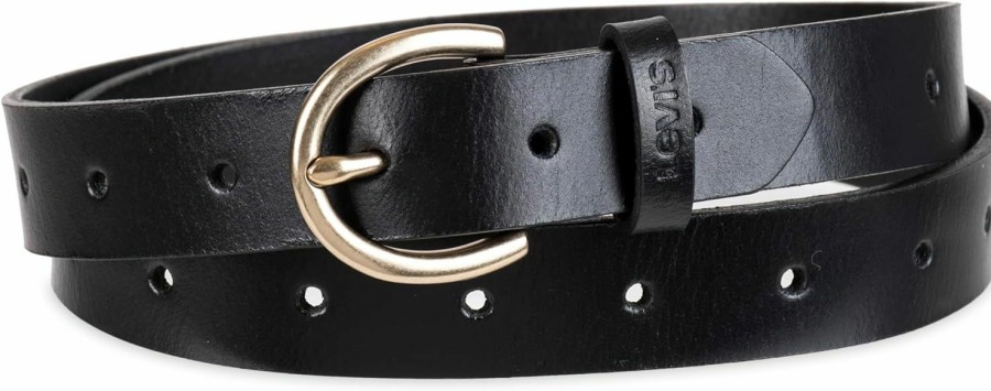 Levi's Levi'S Women'S Skinny Fully Adjustable Perforated Leather Jean Belt With Round Harness Buckle (Regular And Plus Sizes) | Belts