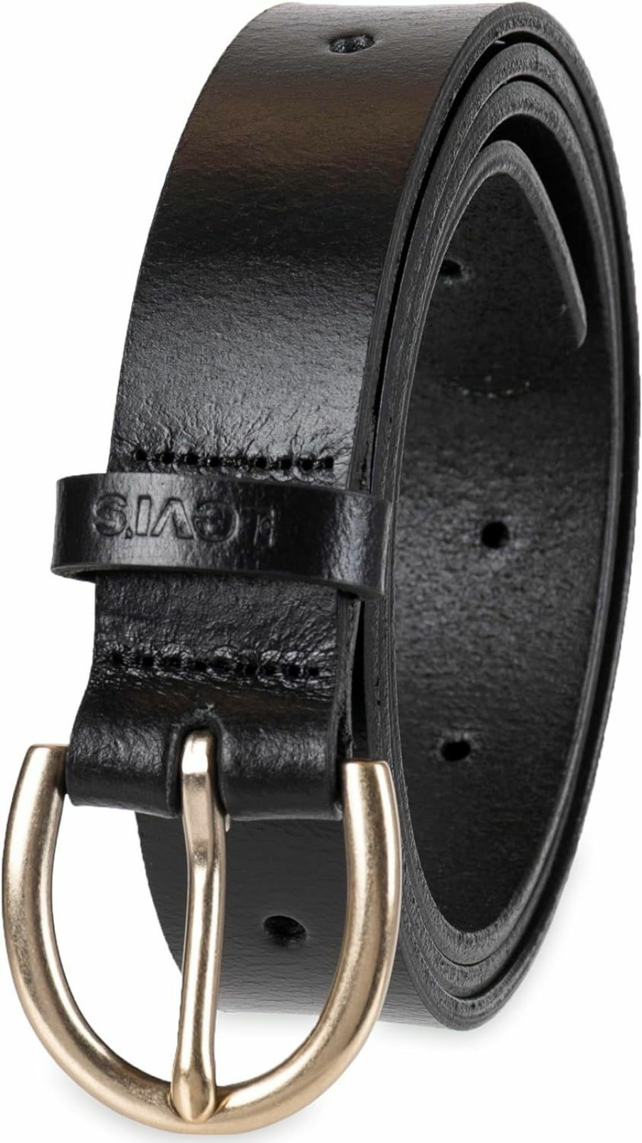 Levi's Levi'S Women'S Skinny Fully Adjustable Perforated Leather Jean Belt With Round Harness Buckle (Regular And Plus Sizes) | Belts