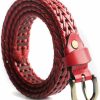 ECHAIN Women Braided Woven Genuine Leather Narrow Belt 25Mm Wide | Belts