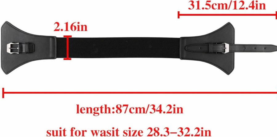 Ayliss Ayliss Women Elastic Wide Band Dress Belt Cinch Stretch Fashion Vintage Waistband Pu Leather Belt Custume Cosplay Party | Belts