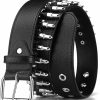 HABUAETY Habuaety Studded Belts Women Y2K Belt Star Belts Black Girl Ladies Spike Stud Punk Waist Belt For Halloween Cosplay | Belts