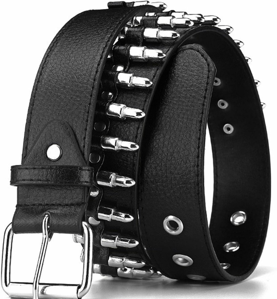 HABUAETY Habuaety Studded Belts Women Y2K Belt Star Belts Black Girl Ladies Spike Stud Punk Waist Belt For Halloween Cosplay | Belts