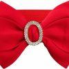 losofar Losofar Lady'S Big Bowknot Waist Belt Buckle Blingbling Elastic Wide Fashion Cute Elegant Waist Band | Belts