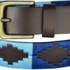 RESISTANCE Polo Belt For Men | Hand Stitched Leather Belt With Colorful Embroidery | Gaucho Style Belt 1.5" Wide | Belts