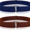 Bremorou 2Pcs No Show Women'S Stretch Belt Invisible No Show Invisible Belt Women Elastic Stretch Waist Belt With Flat Buckle | Belts