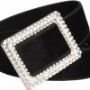 ICGSUQR Icgsuqr Fashion Faux Mohair Leather 2Inch Wide Waist Belts For Dresses Women Big Rhinestone Square Buckle Corset Cinch Waistband | Belts