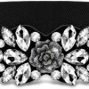 Amaxiu Elastic Rhinestone Wide Belt, Stretchy Crystal Thick Belts Vintage Flower Waistband Waist Belt For Women Girls Dresses | Belts