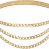 Buywis Buywis Skinny Stretch Belt For Women Multilayer Metal Waist Belts Elastic Cinch Waistband | Belts