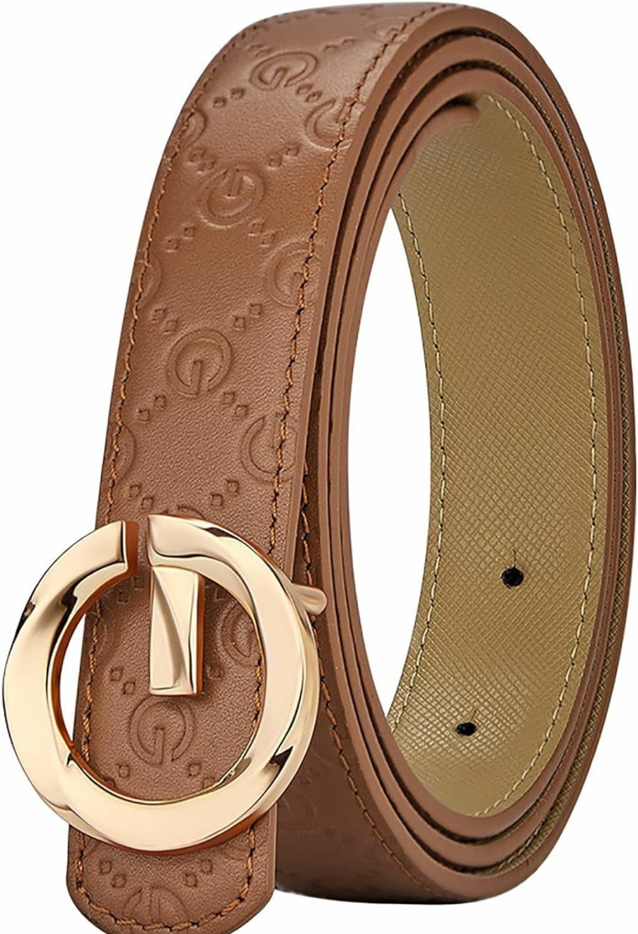 VANNANBA Vannanba Belts For Women Genuine Leather With Letter Pinhole Buckle Belt | Belts