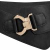 JASGOOD Jasgood Women'S Fashion Vintage Wide Elastic Stretch Waist Belt With Gold Interlock Buckle Halloween Belt (Black,Suit Waist 43-48 Inch) | Belts