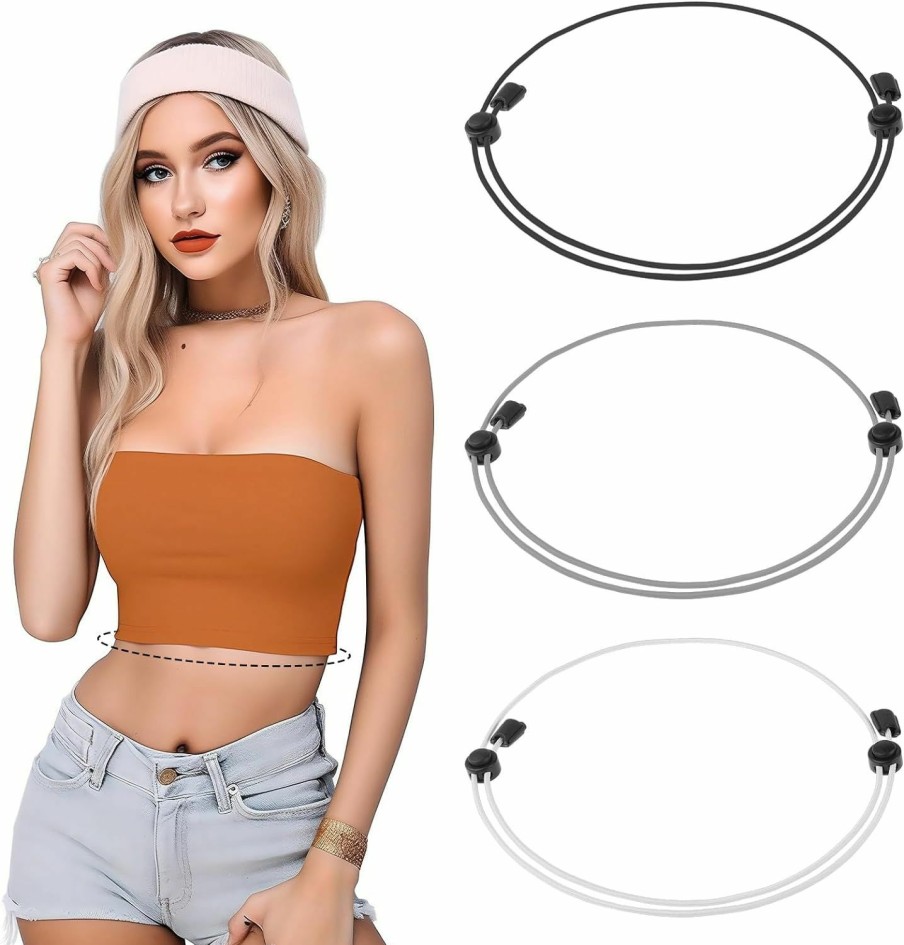 Abeillo Abeillo 3Pcs Crop Adjustable Band, Crop Tucking Band For Shirts, Crop Band For Tucking Shirt, Elastic Crop Band Adjustment For Women/Men (30-36)(3Pcs-Black+White+Grey) | Belts