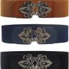 Swtddy 3 Pack Womens Vintage Wide Elastic Stretch Waist Belt For Dresses | Belts