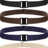 SATINIOR 4 Pieces Women Elastic Stretch Belt Invisible No Show Waist Belt With Flat Buckle (Black Blue Khaki Coffee) | Belts