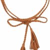 TeeYee Teeyee Women Girls Multi Colors Braided Waist Tie Belt/Rope/Chain With Tassel Fringe Wrap Cloth Belts For Ladies Dress Pants | Belts