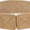 Verdusa Verdusa Women'S Symmetrical Buckle Straw Belts Wide Belt Elastic Waistband | Belts