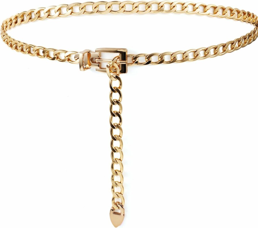 TIESOME Tiesome Chain Belt For Women Girls Adjustable Gold Metal Waist Chain Chunky Chain Belts For Dress Jeans | Belts