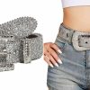 INOGIH Inogih Glitter Western Cowboy Style Rhinestone Belt Luxury Bling Bling Diamond Crystal Studded Belts For Jeans Pants Dress | Belts